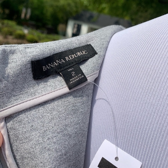 NWT Banana Republic Heathered Gray Grey Asymmetric ZIP Dress 2 Tall - Picture 8 of 8